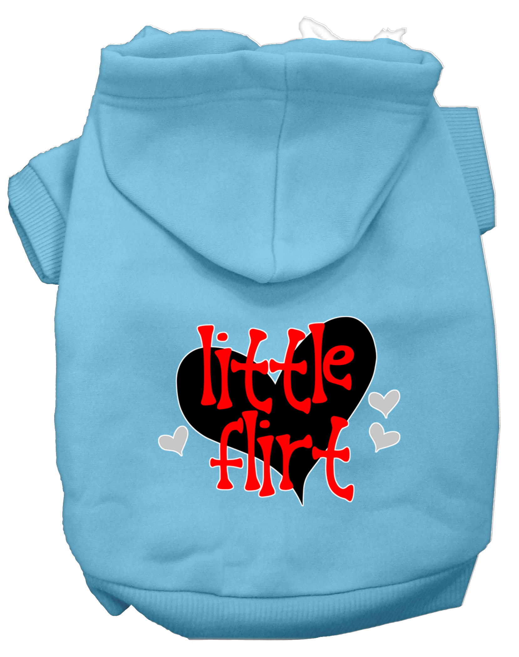 Little Flirt Screen Print Dog Hoodie Baby Blue L